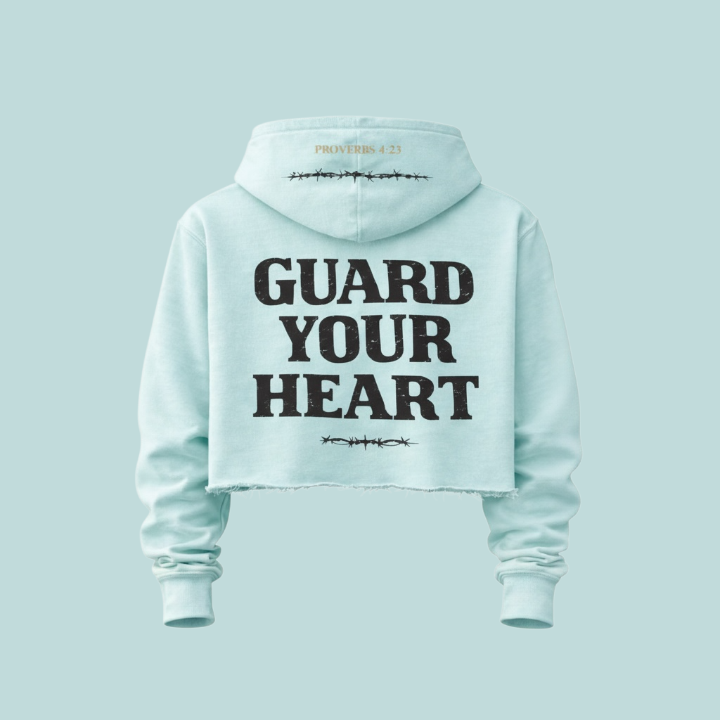 XCIX HER "Guard Your Heart" Cropped Hoodie - Mint (Drop 01)