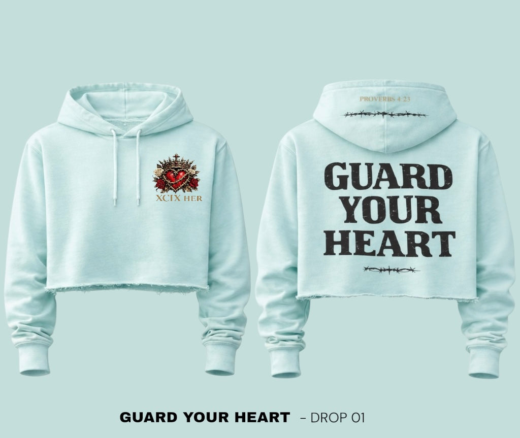 XCIX HER "Guard Your Heart" Cropped Hoodie - Mint (Drop 01)