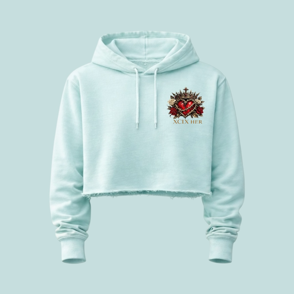 XCIX HER "Guard Your Heart" Cropped Hoodie - Mint (Drop 01)