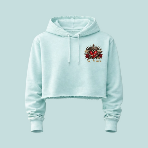 XCIX HER "Guard Your Heart" Cropped Hoodie - Mint (Drop 01)